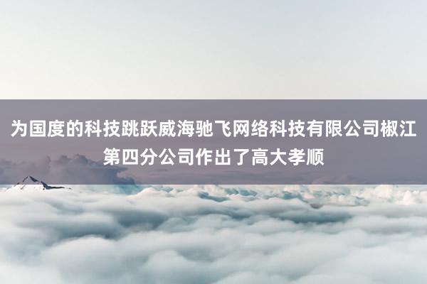 为国度的科技跳跃威海驰飞网络科技有限公司椒江第四分公司作出了高大孝顺