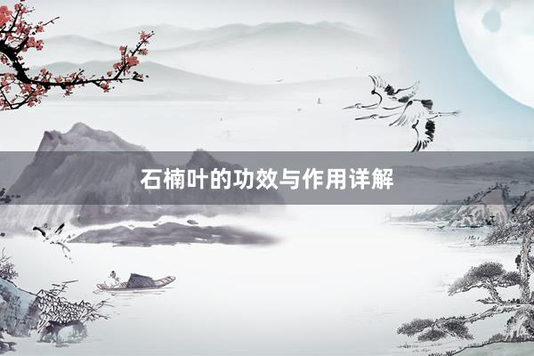 石楠叶的功效与作用详解